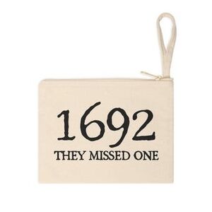 Beige Pouch with Black Print